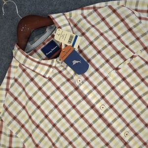 Tommy Bahama Mens Bayamo Check Burnt Copper Plaid Button Up Shirt XL NWT